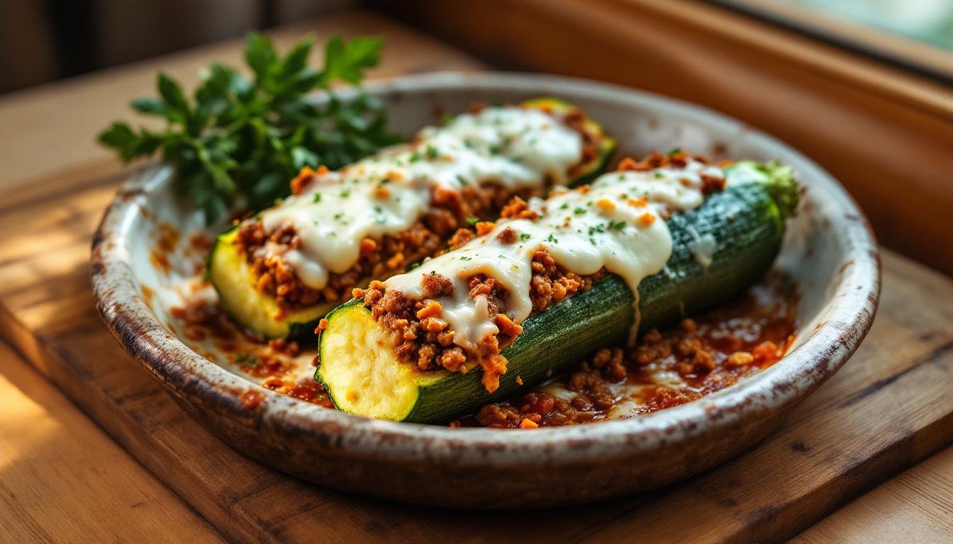 découvrez notre recette de courgettes farcies au bœuf haché, une version légère et saine parfaite pour un repas équilibré. savourez des saveurs délicieuses tout en prenant soin de votre santé!