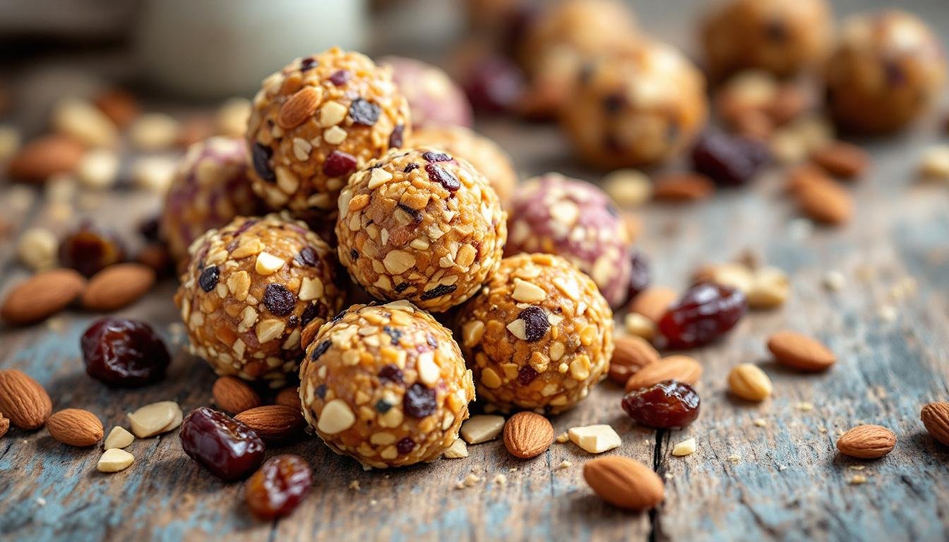 découvrez nos energy balls saines au beurre de cacahuète, une collation parfaite pour booster votre énergie ! savoureuses et nutritives, ces petites boules vous offrent un mélange parfait de goût et de bienfaits. idéales pour un coup de fouet avant ou après l'effort, elles sont faciles à préparer et raviront les gourmands soucieux de leur santé.