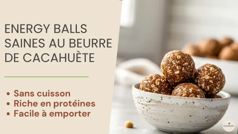 Energy balls saines au beurre de cacahuète pour une collation saine, sans sucre ajouté