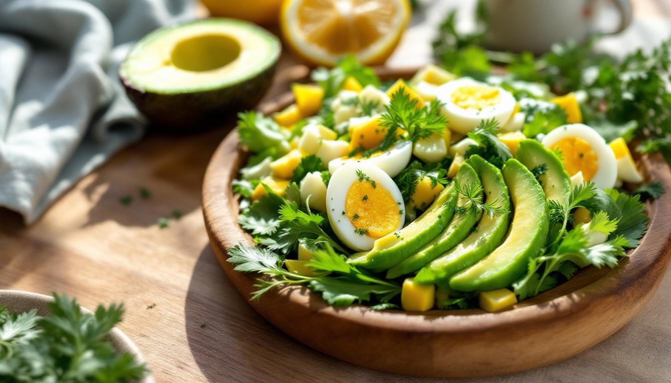 découvrez notre recette de salade œuf avocat, une combinaison délicieuse et saine qui fera de votre déjeuner un moment parfait. savourez l'harmonie des saveurs et des textures dans ce plat nourrissant et facile à préparer.