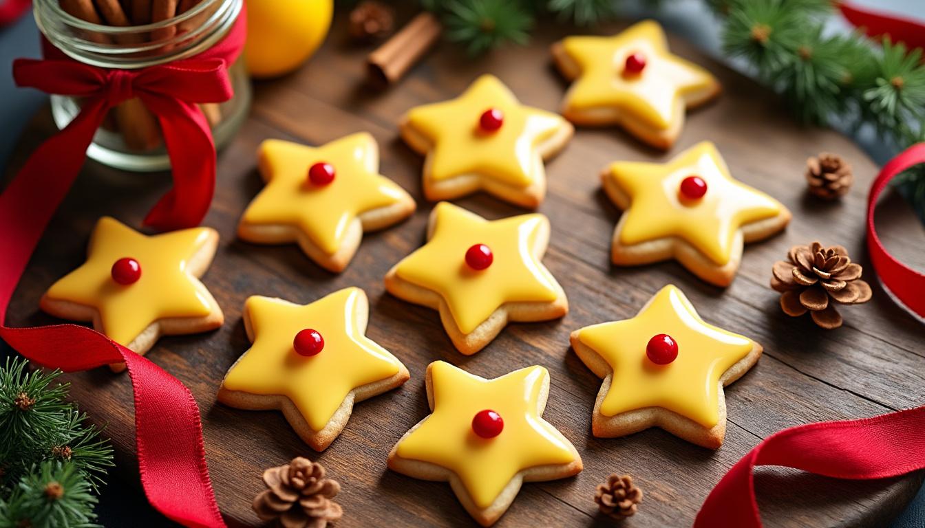 découvrez nos biscuits étoile au glaçage citron, parfaits pour un noël tout en douceur et en saveurs. une recette facile et délicieuse pour surprendre vos proches pendant les fêtes.