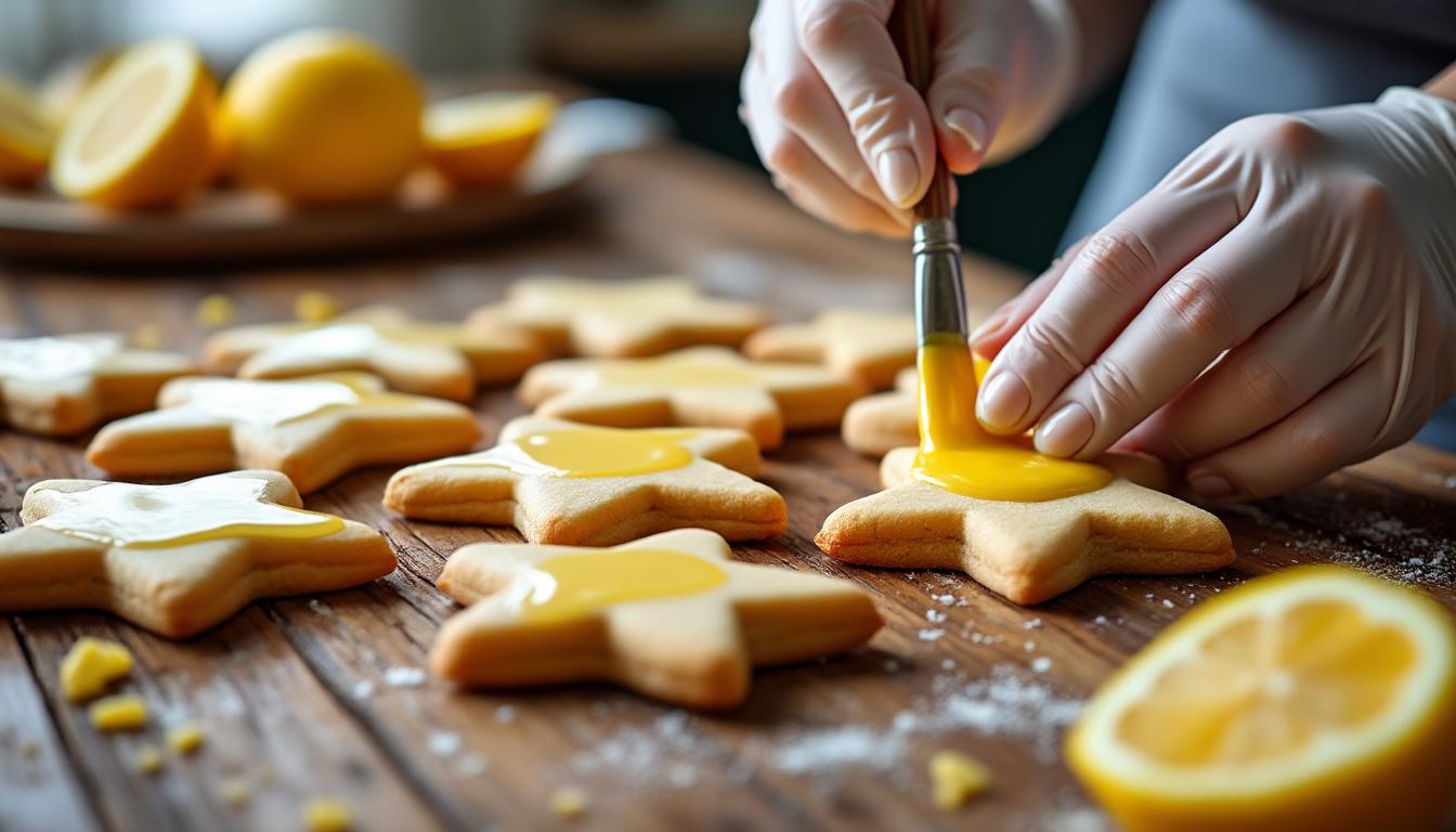 découvrez nos biscuits étoile au glaçage citron, parfaits pour un noël tout doux et plein de saveurs. une recette facile pour des fêtes gourmandes et joyeuses.