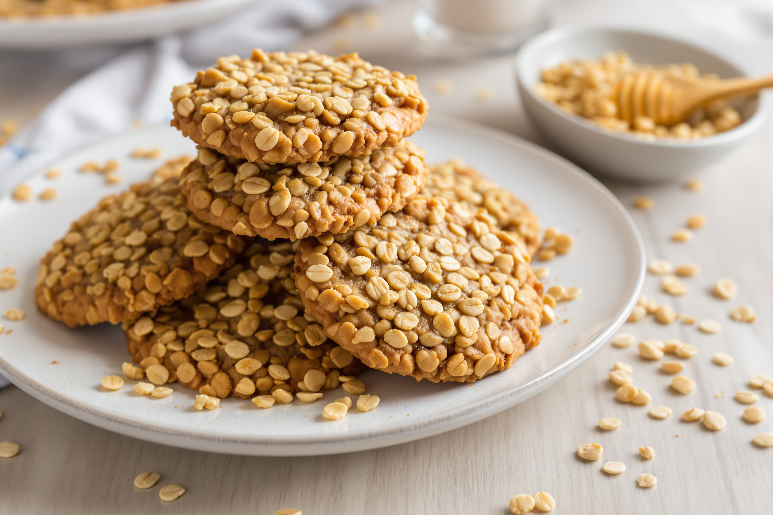 Biscuits flocons d’avoine au miel (sans gluten)