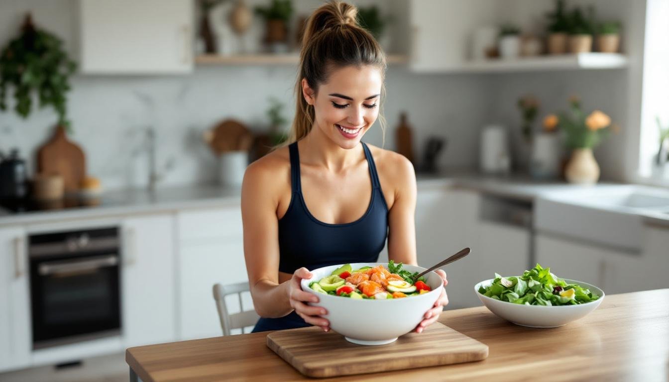 découvrez notre bowl détox savoureux alliant quinoa, saumon frais et légumes verts croquants, idéal pour un repas sain et équilibré.