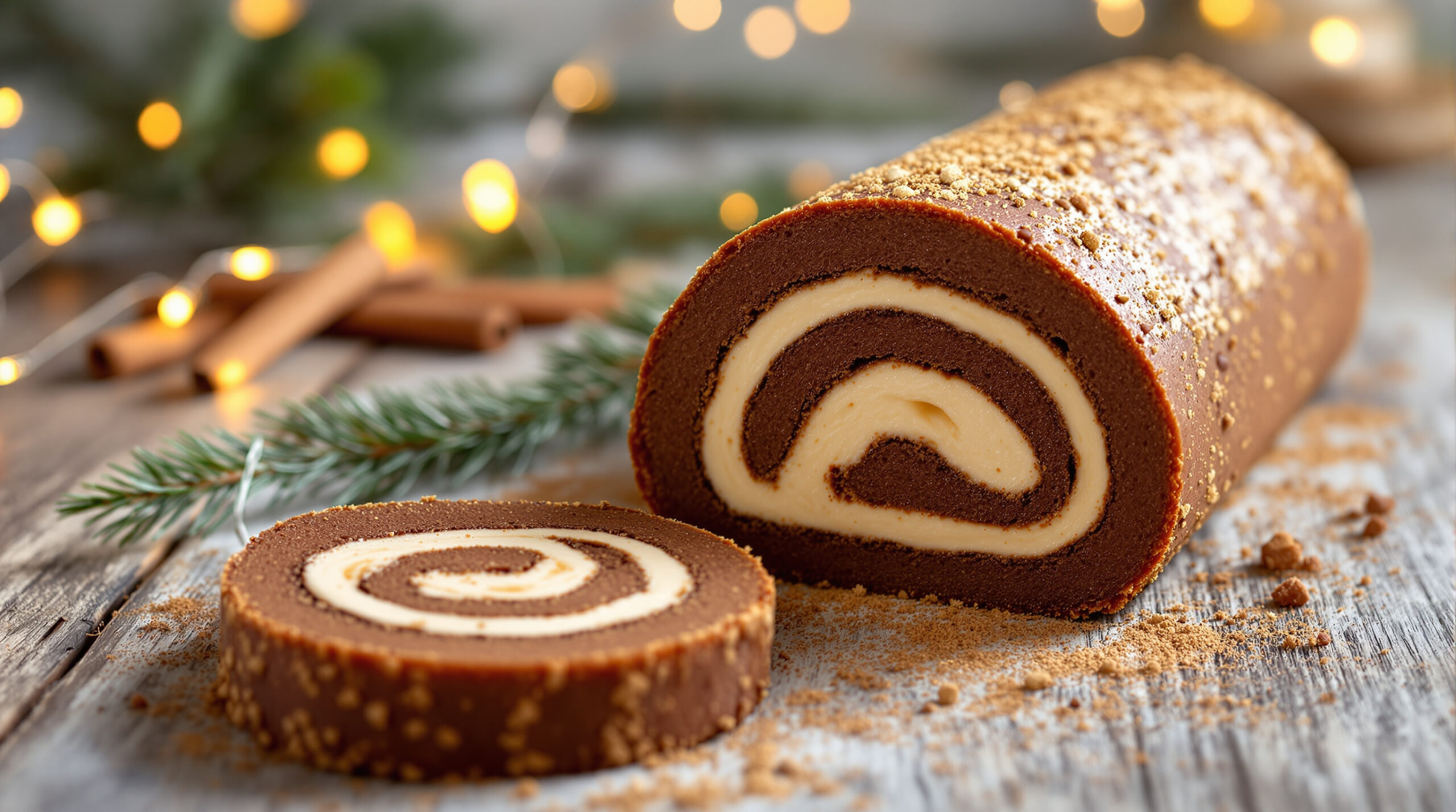 découvrez notre délicieuse bûche roulée vegan à la crème de marron, une douceur gourmande et sans produits d'origine animale, parfaite pour vos fêtes de fin d'année.