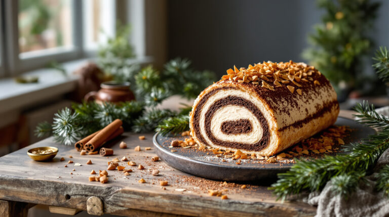 découvrez notre délicieuse bûche tiramisu vegan, une gourmandise légère et sans ingrédients d'origine animale, parfaite pour toutes les occasions festives.