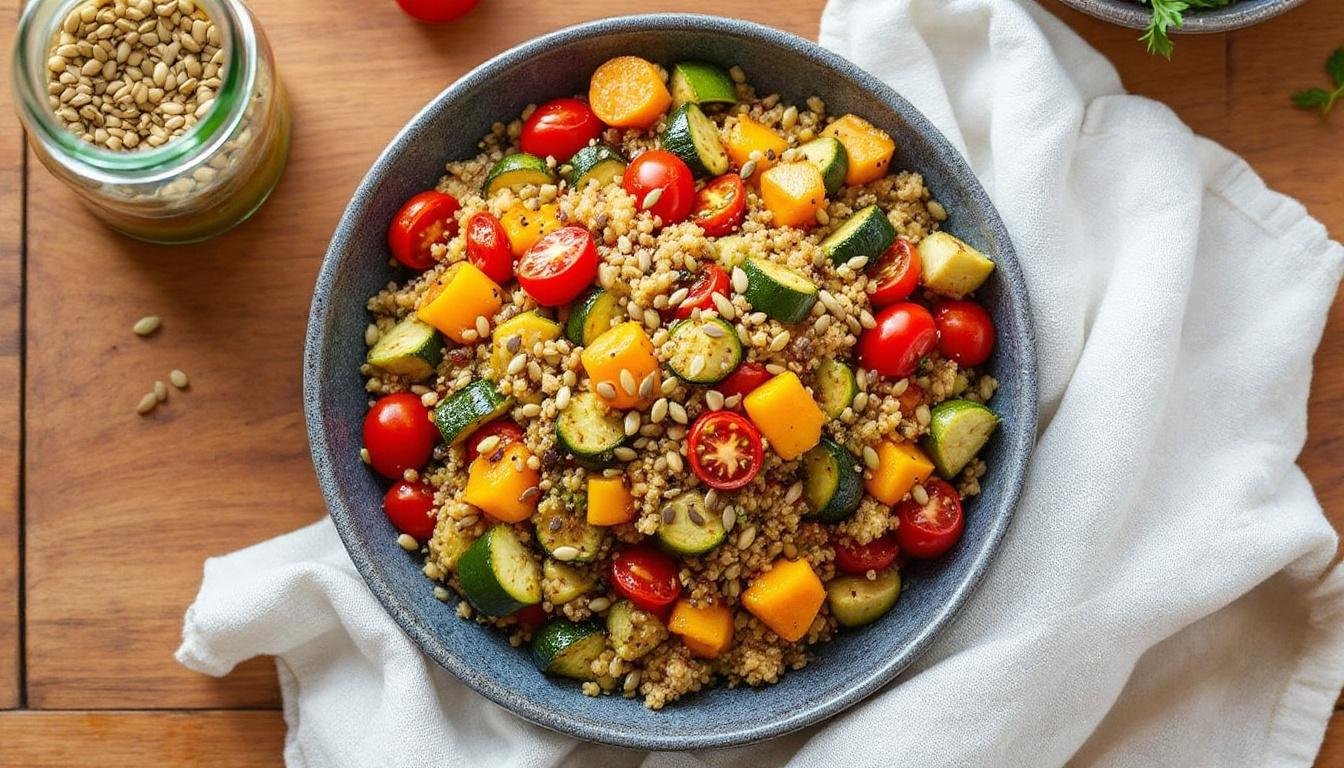 découvrez notre buddha bowl anti-stress aux légumes rôtis, accompagné d'une sauce tahini citronnée délicieuse et saine, parfaite pour une pause gourmande et apaisante.
