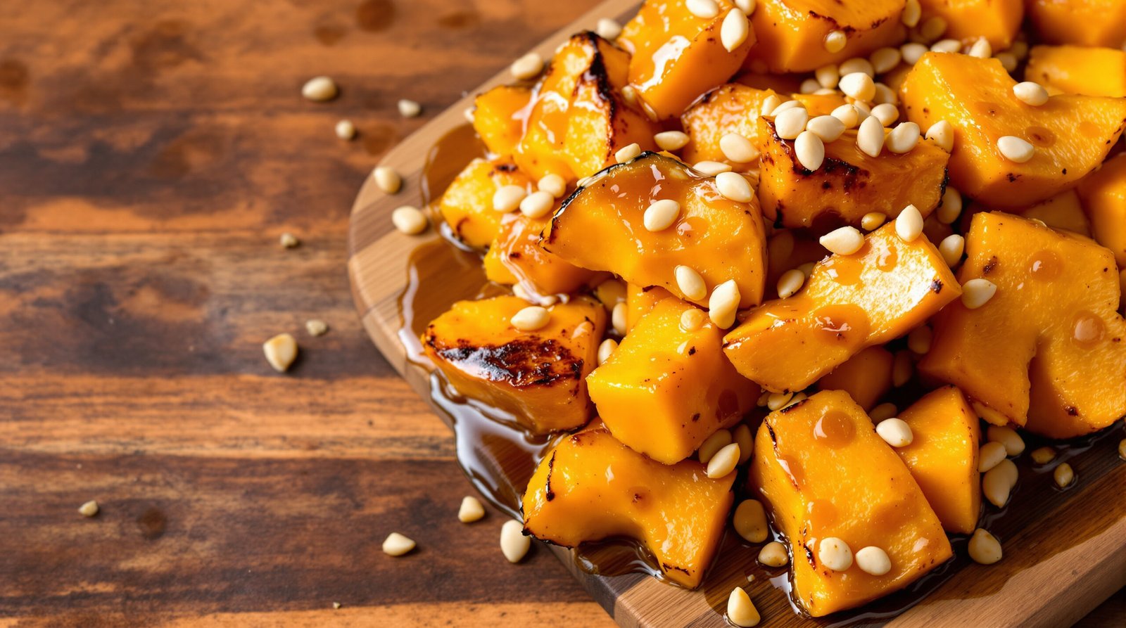 découvrez une recette savoureuse de butternut rôtie au sirop d’érable et pignons, alliant douceur et croquant pour un plat automnal parfait.