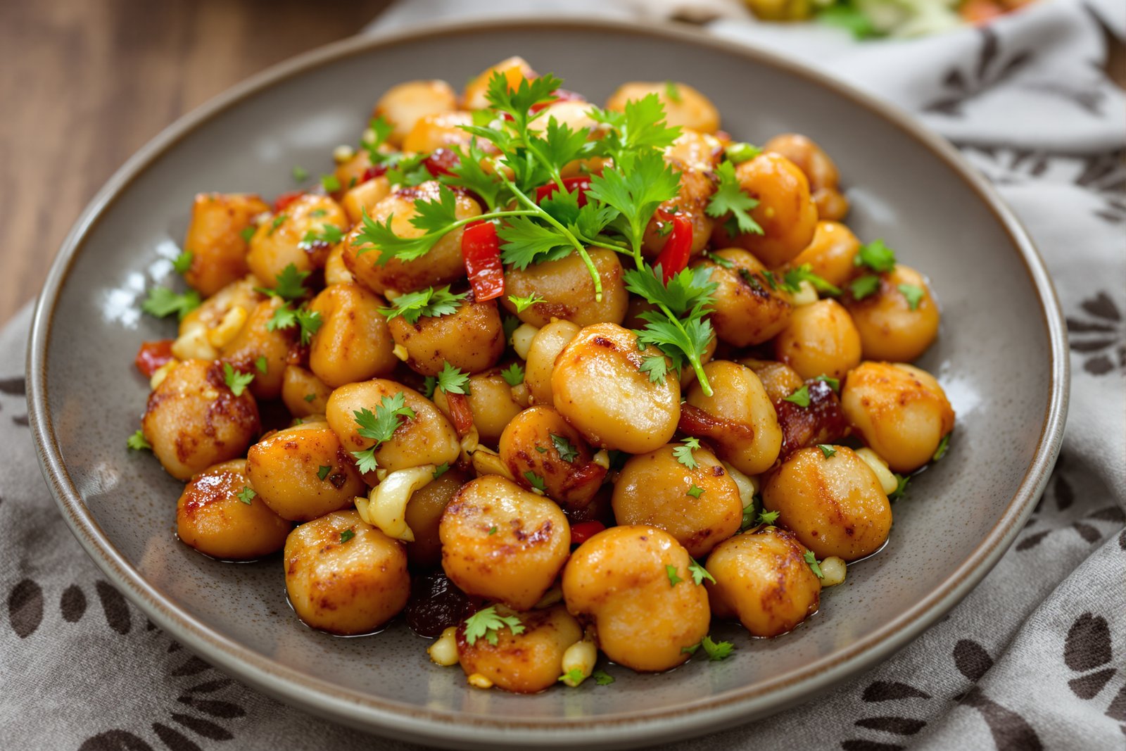 Châtaignes poêlées aux herbes (accompagnement express)