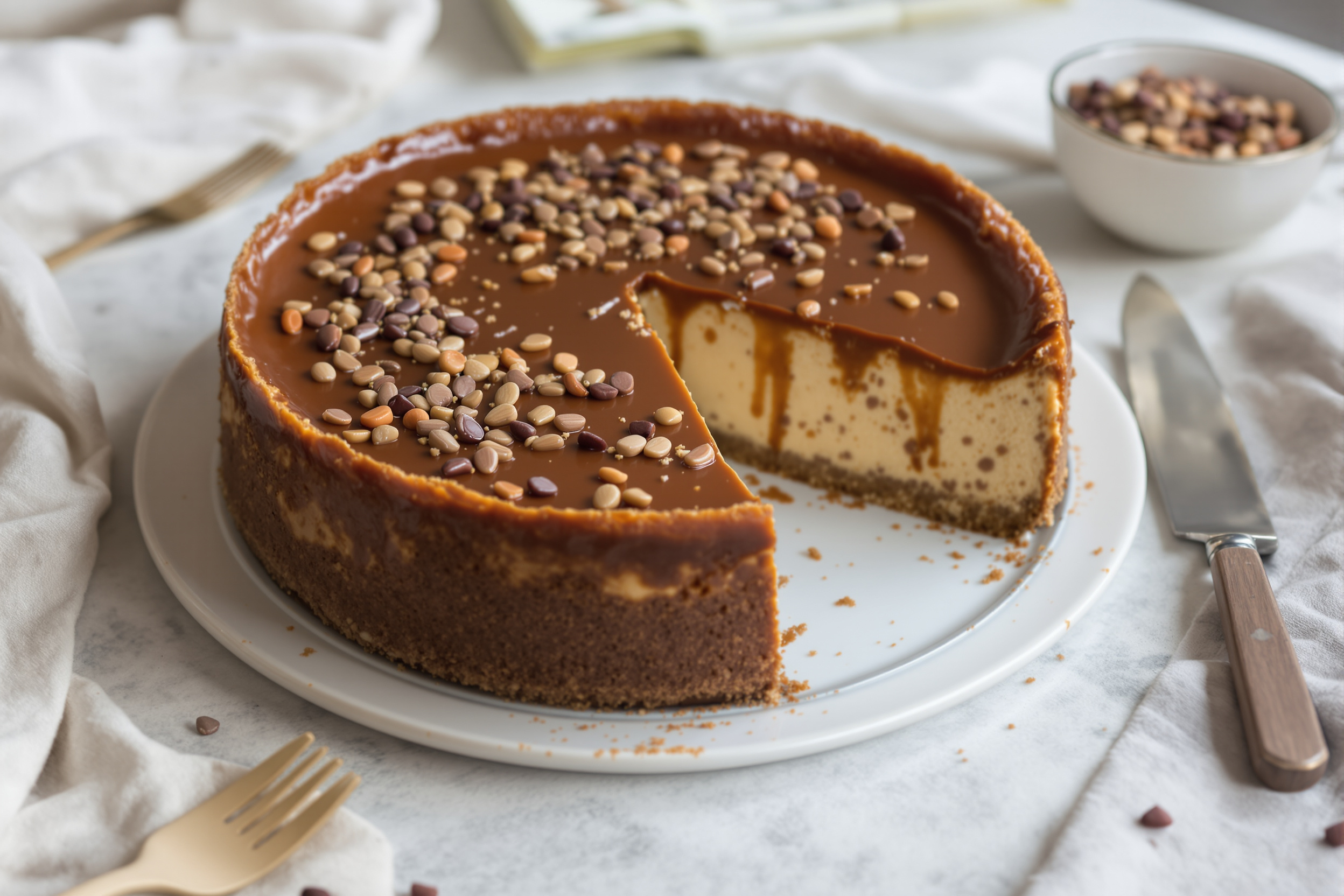 Cheesecake Hojicha baked façon New York