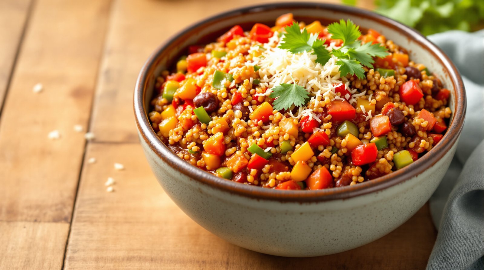 découvrez notre recette saine et savoureuse de chili sin carne au quinoa, un plat végétarien riche en protéines et en saveurs pour un repas équilibré.
