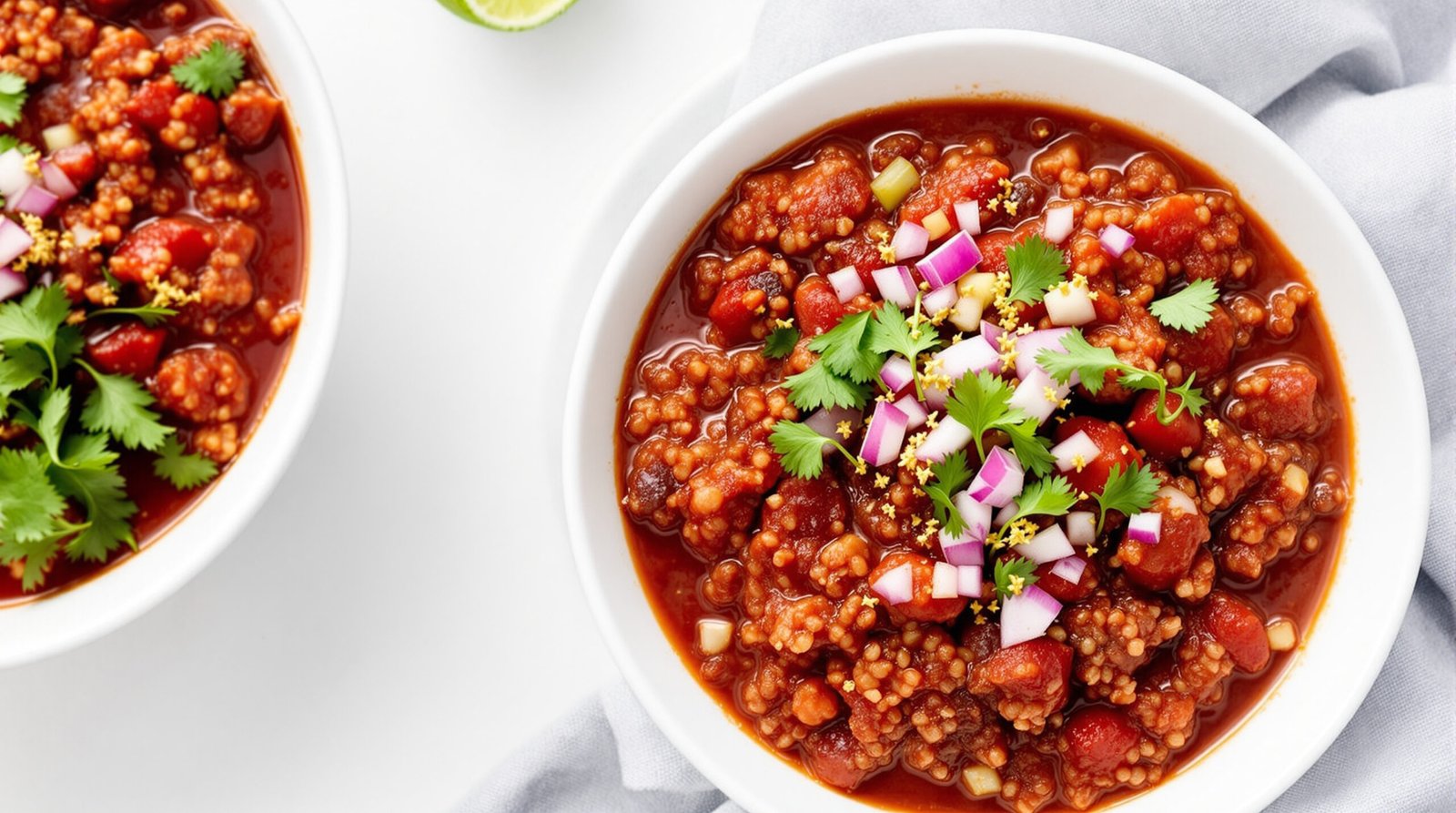 découvrez notre recette savoureuse de chili sin carne au quinoa, un plat végétarien riche en protéines et en saveurs, parfait pour un repas sain et gourmand.