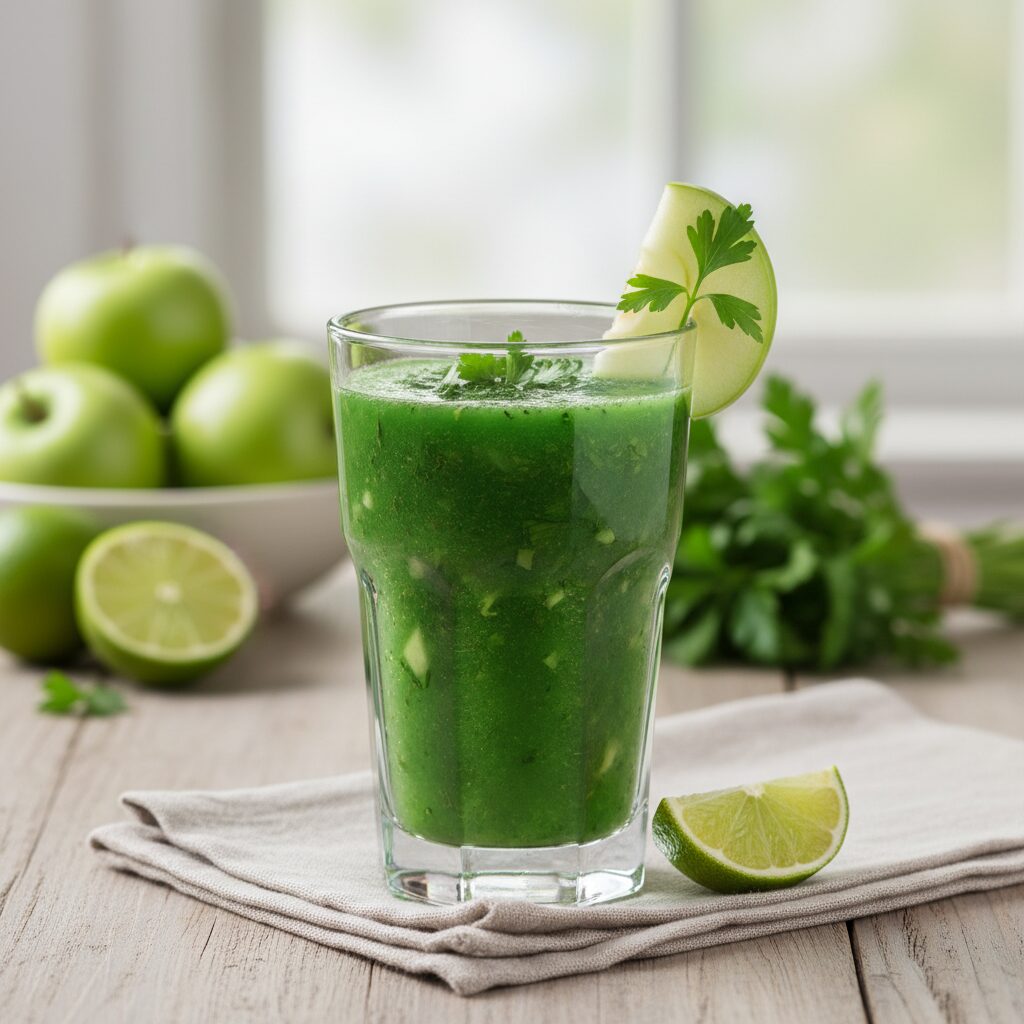 découvrez notre recette détox verte alliant pomme croquante, persil frais et citron vert revitalisant, idéale pour purifier votre corps naturellement.