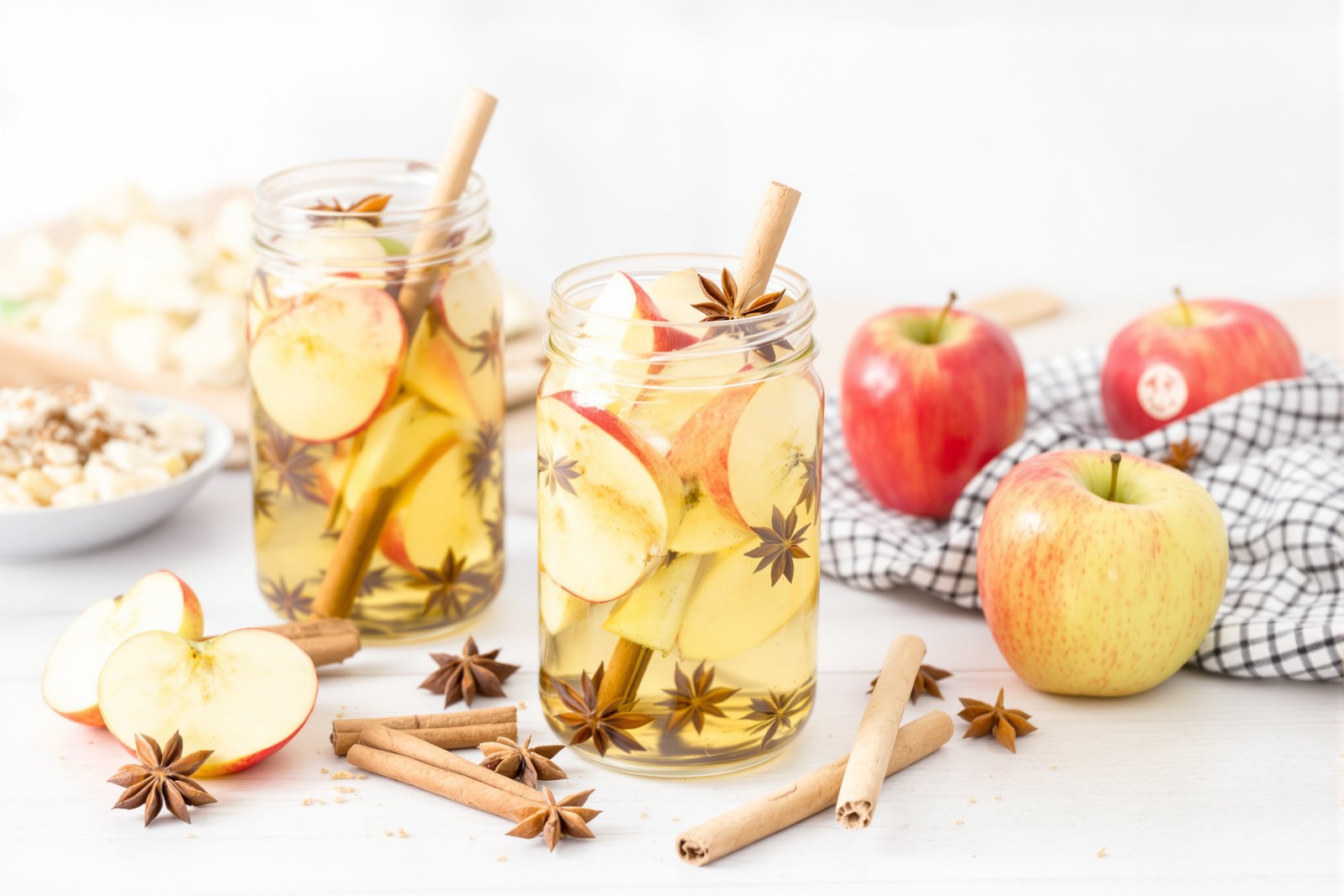 Eau aromatisée pomme, cannelle et anis étoilé