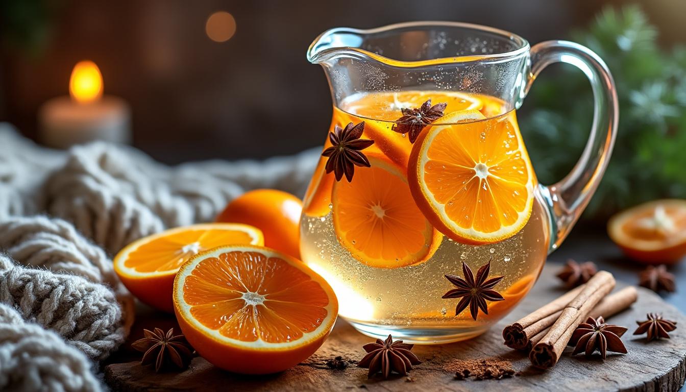Eau infusée orange-épices pour l’hiver