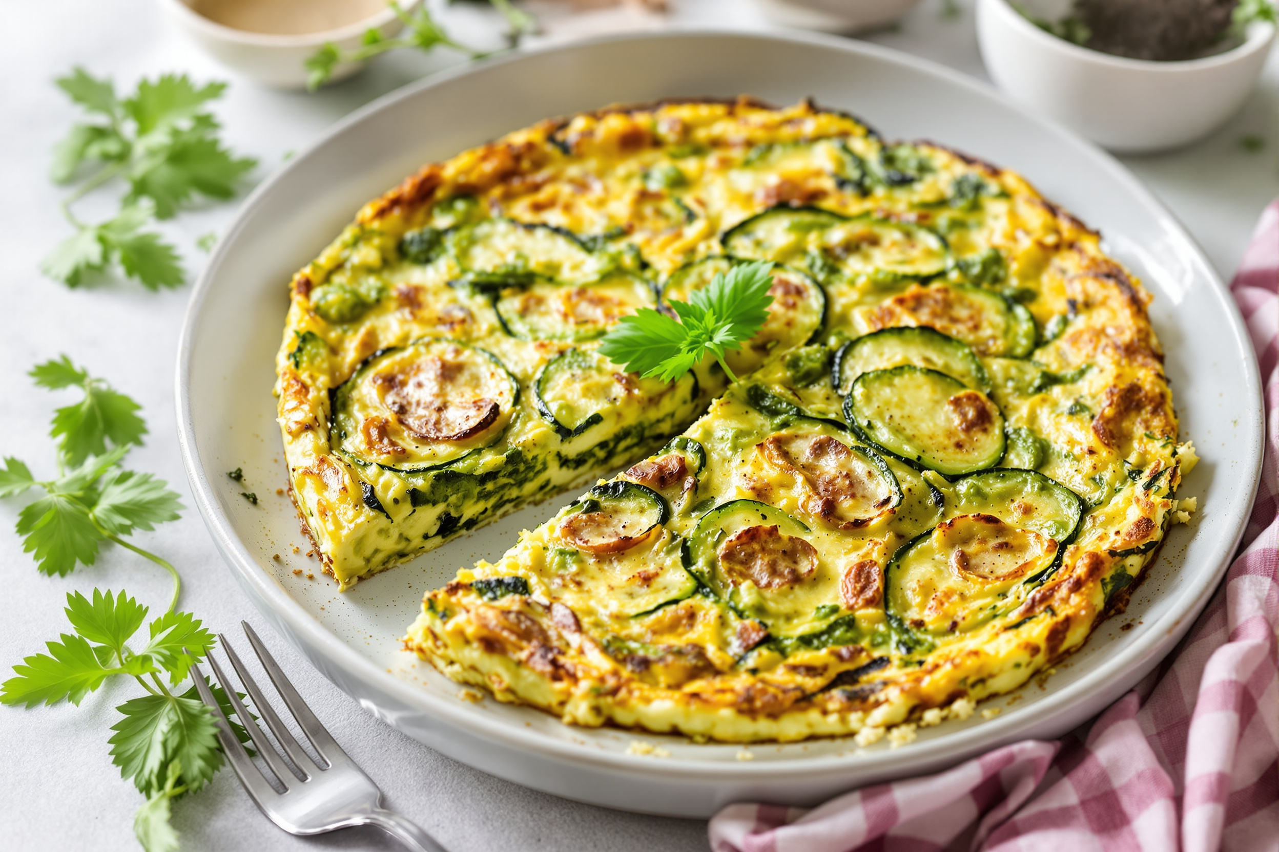 Frittata verte (courgettes + pesto) : Recette de brunch healthy et ultra facile