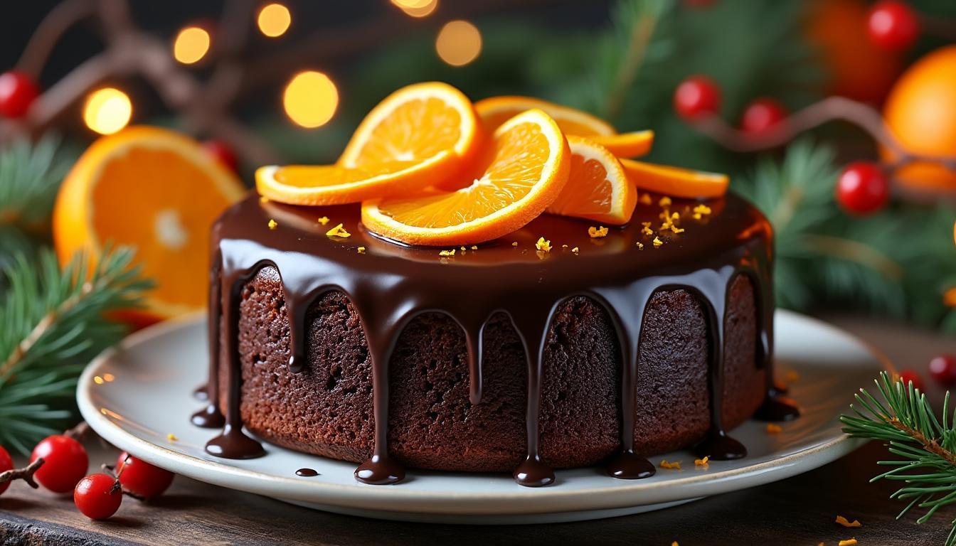Gâteau chocolat-orange moelleux pour les fêtes