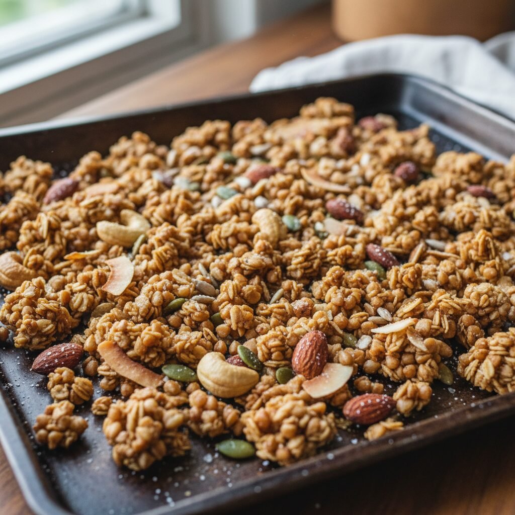découvrez notre recette facile de granola maison au sarrasin et noix de coco, un délicieux mélange croustillant et sain parfait pour vos petits déjeuners.