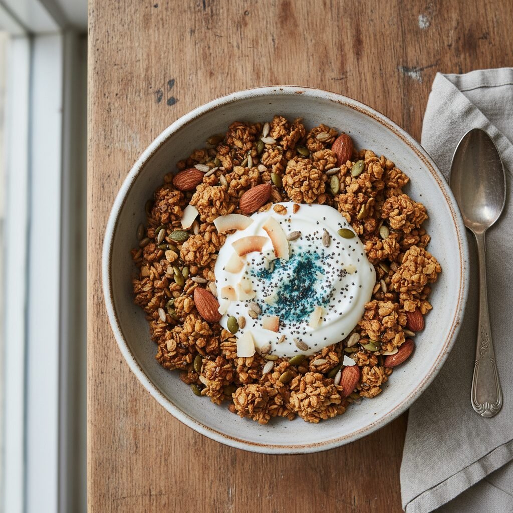 découvrez notre recette facile et saine de granola maison au sarrasin et noix de coco, parfait pour un petit-déjeuner gourmand et énergisant.