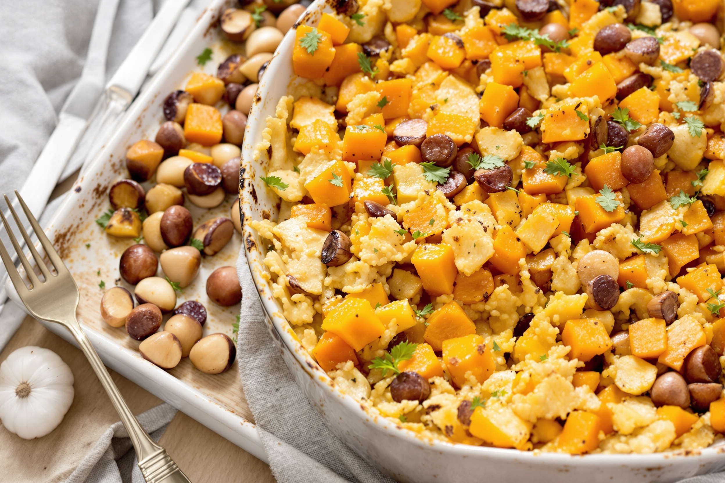 Gratin de châtaignes et potimarron