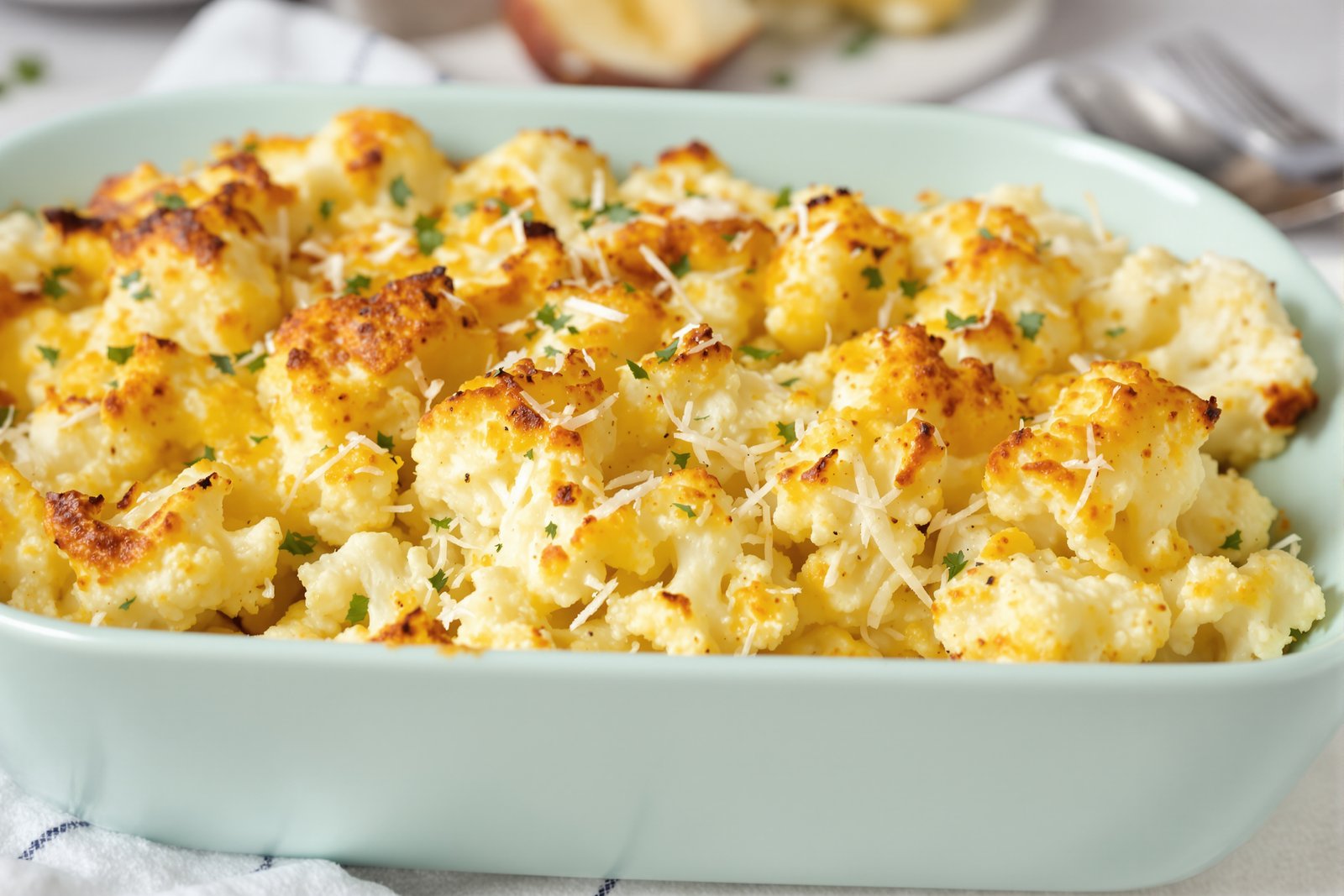 Gratin de chou-fleur à la moutarde et au parmesan