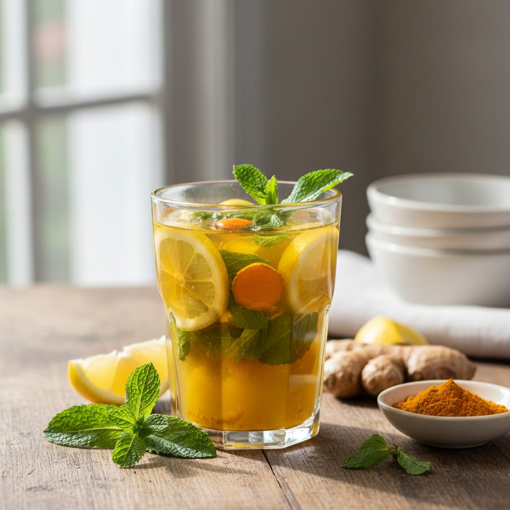 découvrez notre infusion drainante aux saveurs naturelles de gingembre, citron et curcuma, parfaite pour purifier votre organisme et revitaliser votre bien-être au quotidien.
