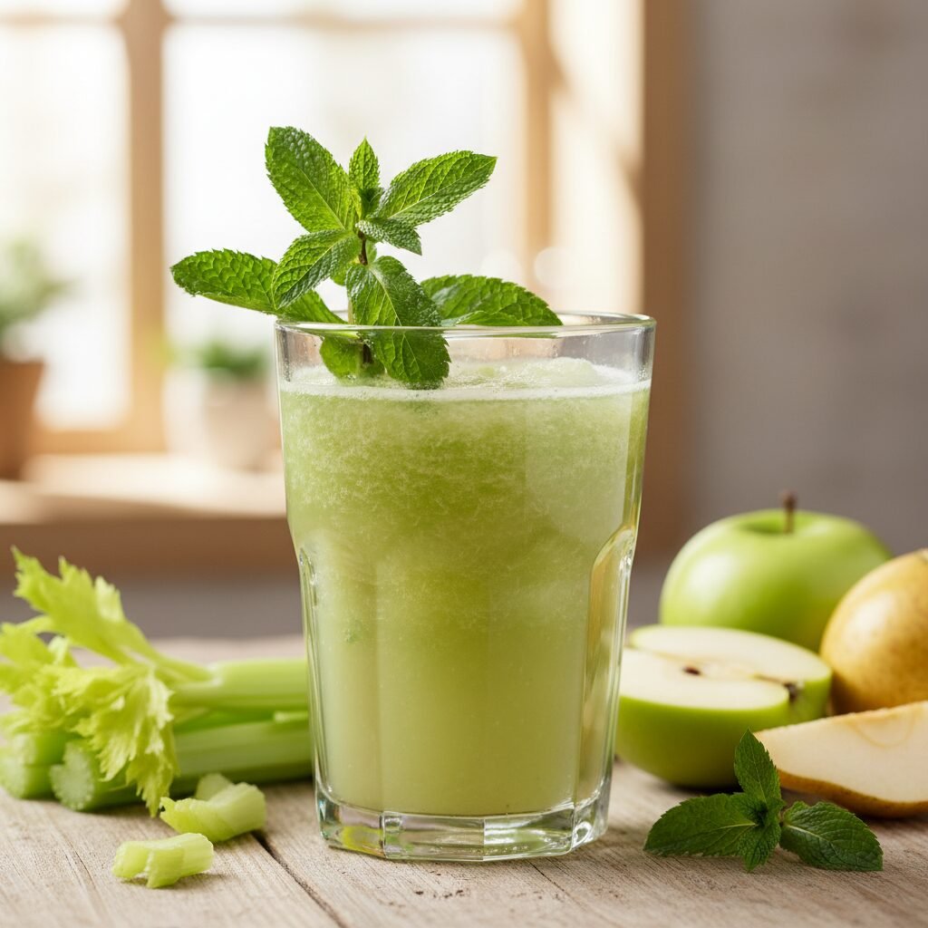 découvrez notre jus d’énergie revitalisant à base de pomme, poire et céleri, parfait pour booster votre vitalité naturellement dès le matin.
