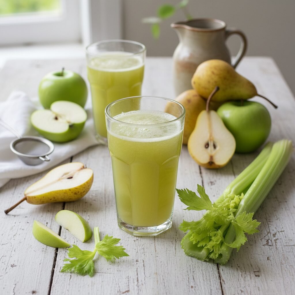 découvrez notre jus d’énergie revitalisant à base de pomme, poire et céleri, parfait pour booster votre vitalité naturellement et vous apporter fraîcheur et bien-être.