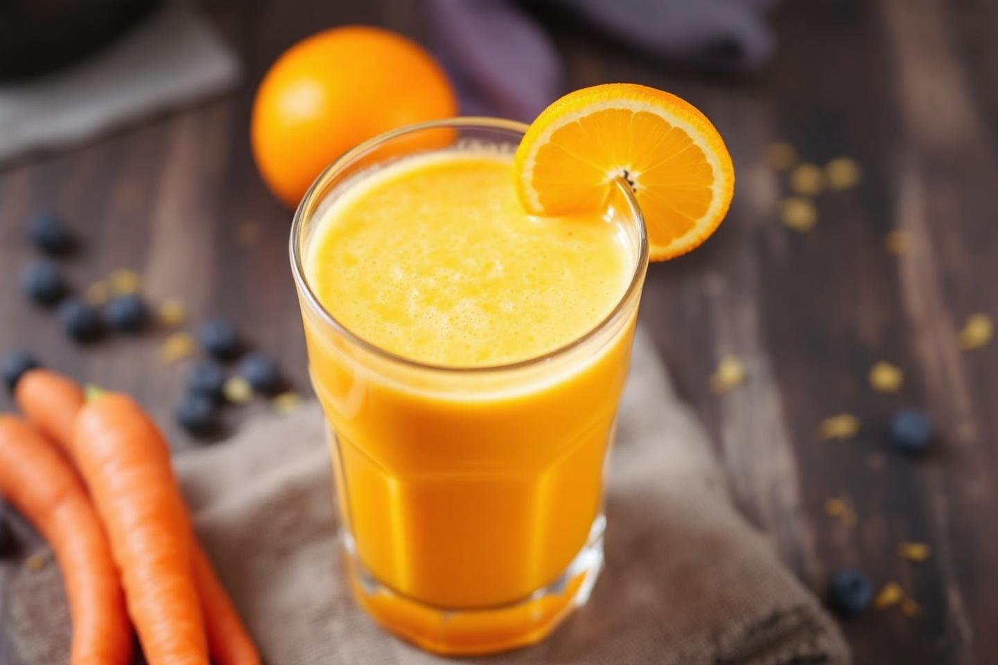 Jus du matin bonne mine – carotte, orange et curcuma