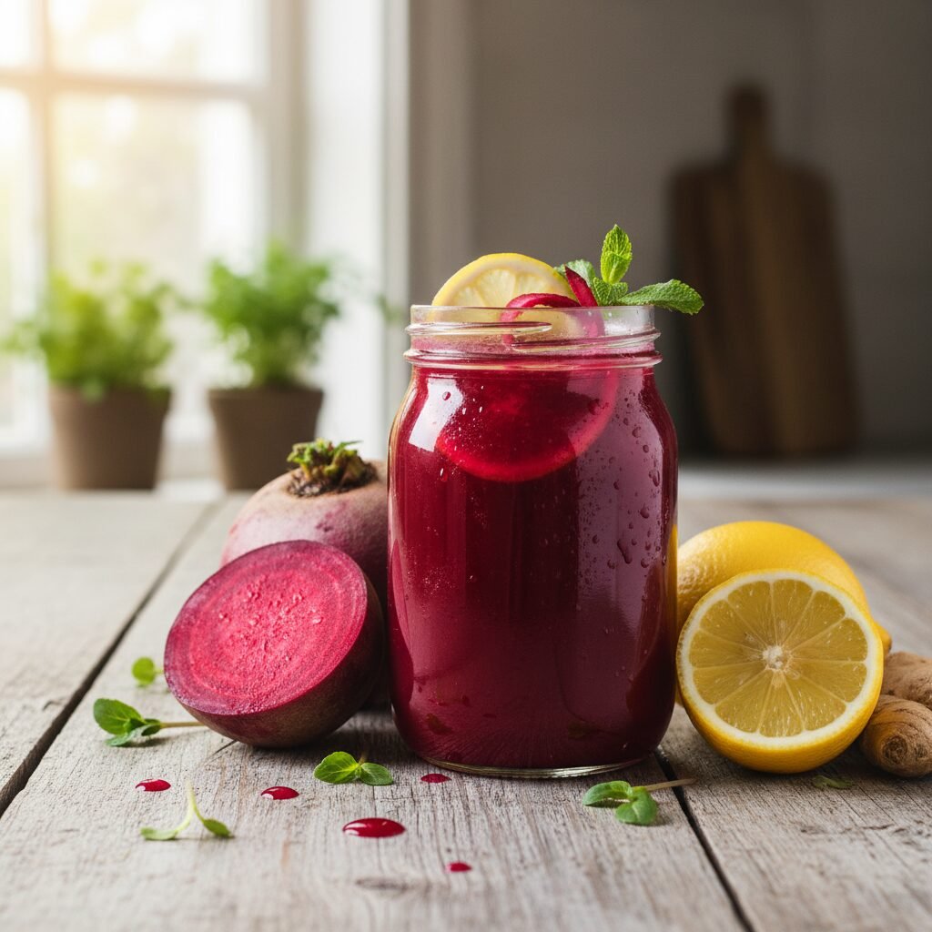 découvrez notre jus tonique à base de betterave, citron et gingembre, une boisson naturelle et revitalisante pour booster votre énergie au quotidien.