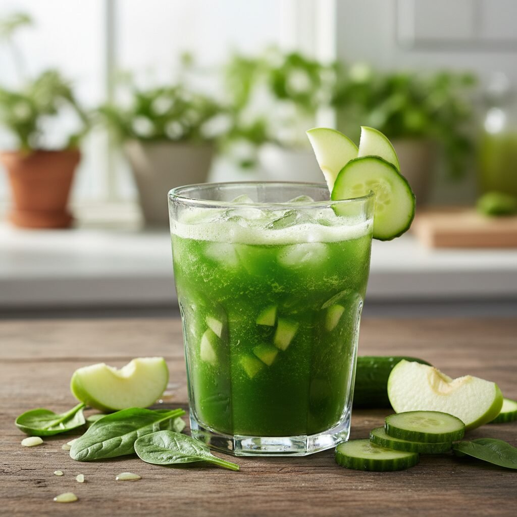 découvrez notre jus vert détox à base d'épinard, concombre et pomme verte, une boisson saine et revitalisante pour purifier votre corps et booster votre énergie naturellement.