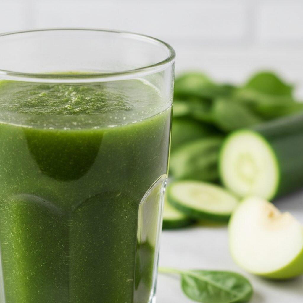 découvrez notre jus vert détox revitalisant à base d'épinard frais, concombre croquant et pomme verte sucrée, parfait pour purifier votre corps et booster votre énergie naturellement.