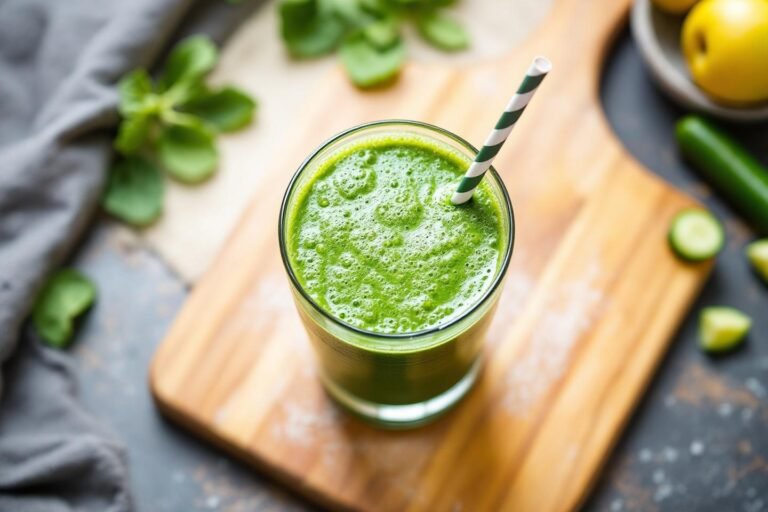 Jus vert détox – épinard, concombre et pomme verte