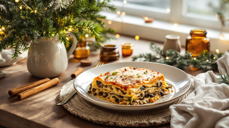 découvrez notre recette savoureuse de lasagnes végétariennes aux champignons et parmesan truffé, un plat gourmand alliant saveurs raffinées et ingrédients frais.