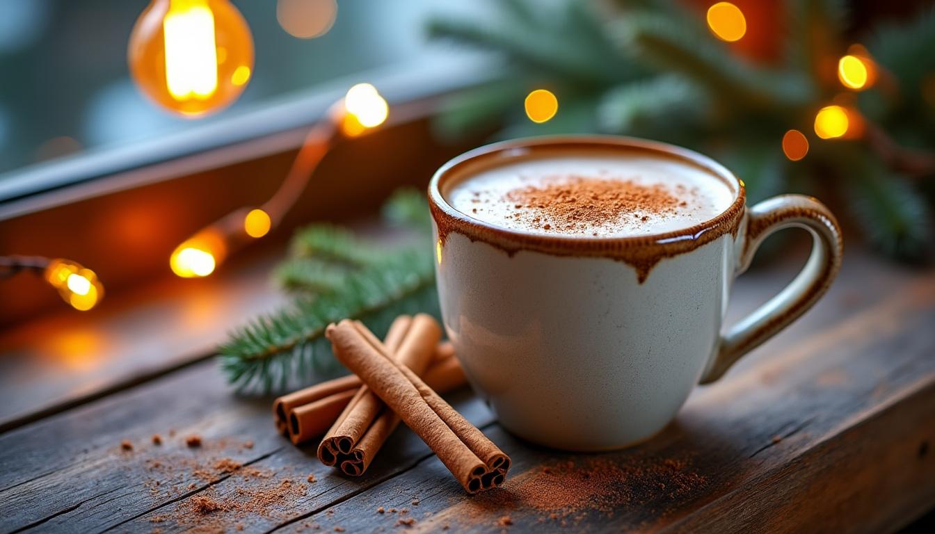 découvrez notre délicieux latte de noël à la cannelle, une boisson chaude et réconfortante parfaite pour les fêtes.