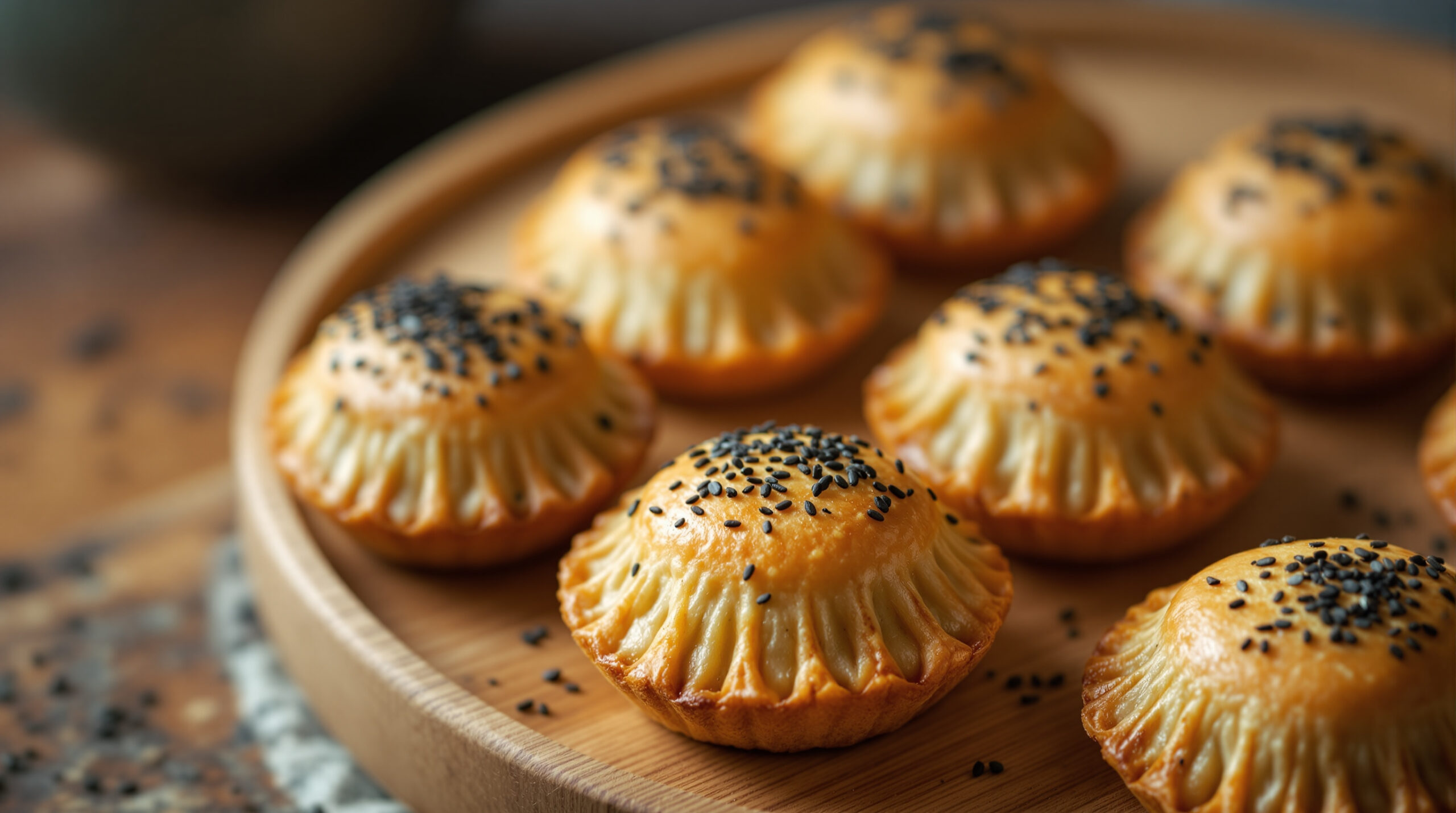 découvrez nos madeleines délicates au parfum unique de hojicha et de sésame noir, une gourmandise alliant tradition japonaise et saveurs authentiques.