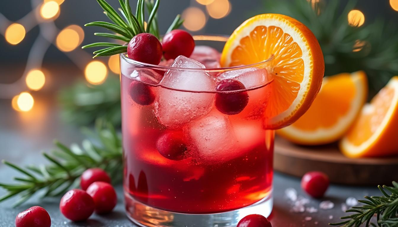 Mocktail festif cranberry-orange sans alcool
