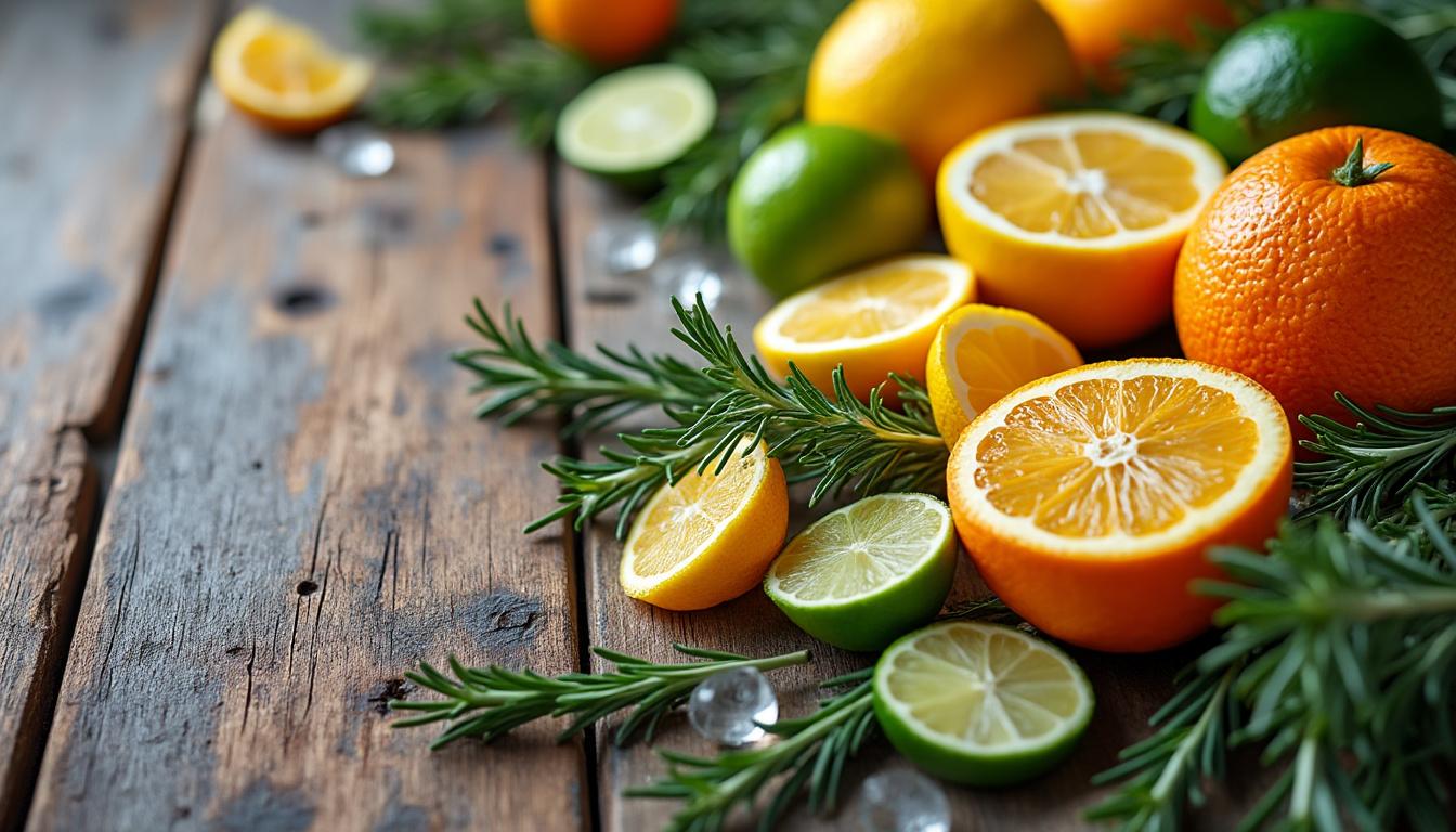 découvrez notre mocktail pétillant de noël aux agrumes et romarin, une boisson festive et sans alcool mêlant fraîcheur et saveurs hivernales pour vos célébrations.