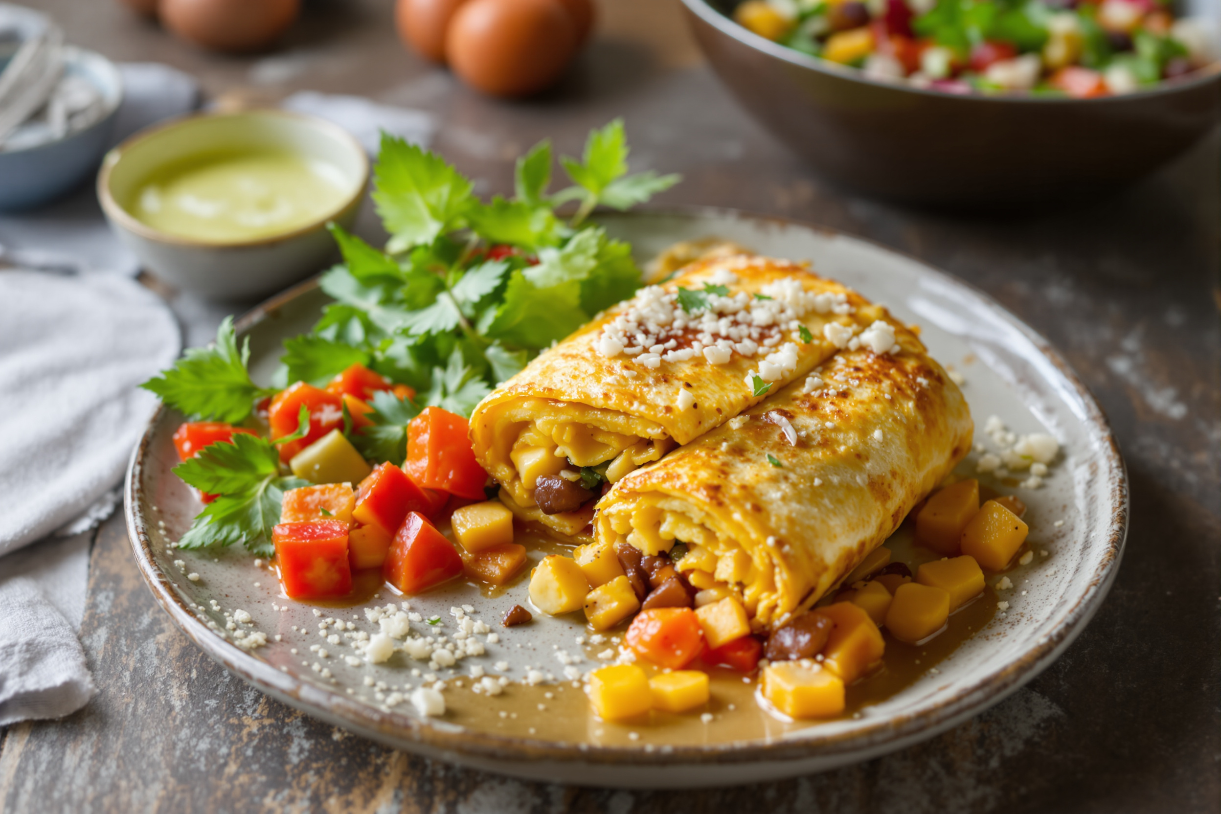 Omelette roulée high-protein : le petit-déjeuner protéinés qui cartonne aux US !