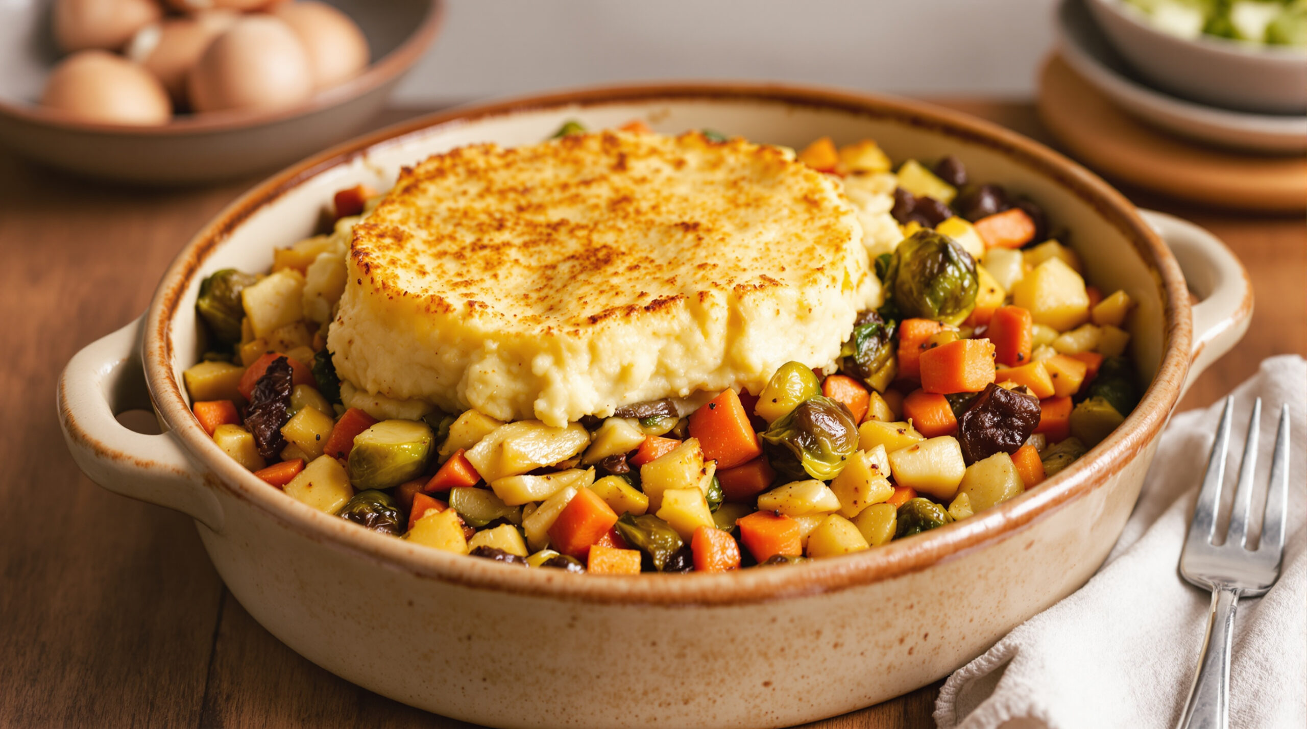 découvrez notre recette savoureuse de parmentier de châtaignes et légumes d’automne, un plat réconfortant aux saveurs de saison, parfait pour vos repas chaleureux.