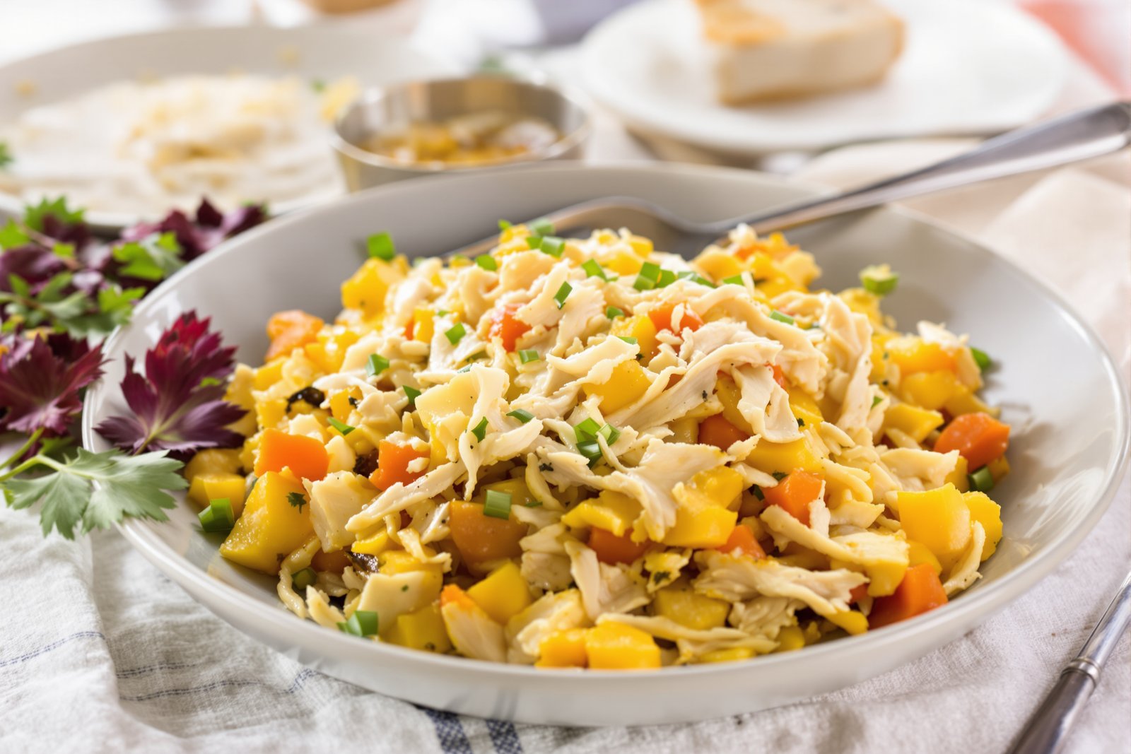 Parmentier de potimarron au poulet effiloché