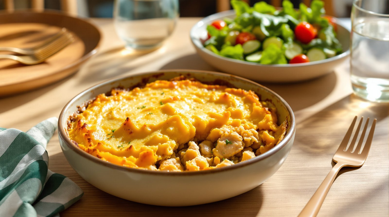 découvrez notre recette savoureuse de parmentier de potimarron au poulet effiloché, un plat réconfortant alliant douceur et protéines pour un repas équilibré et gourmand.