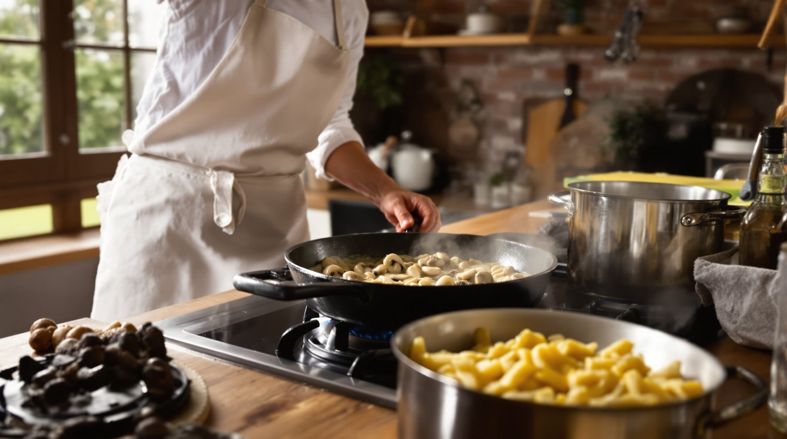 découvrez notre recette savoureuse de pâtes complètes nappées d'une sauce crémeuse aux champignons, un plat gourmand et équilibré parfait pour un repas réconfortant.