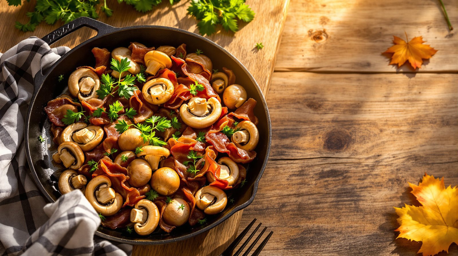 découvrez notre recette savoureuse de poêlée forestière alliant champignons frais, lardons croustillants et persil parfumé pour un plat gourmand et rapide à préparer.