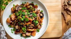 découvrez une poêlée forestière savoureuse alliant champignons frais, lardons croustillants et persil parfumé pour un plat gourmand et facile à préparer.