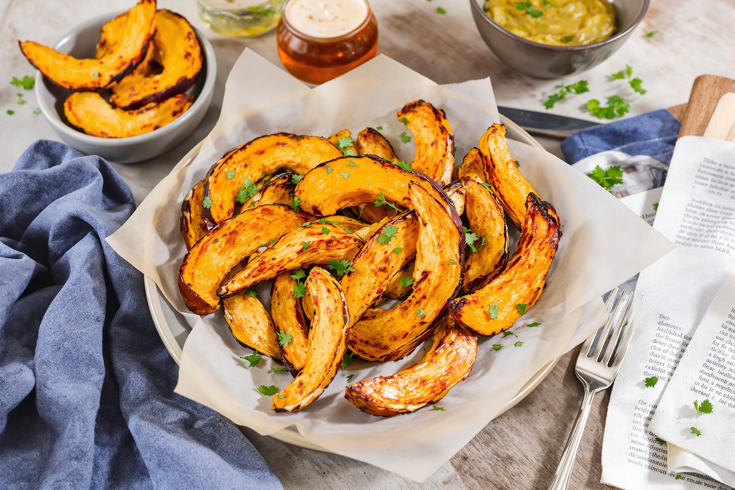 Potimarron au four façon wedges croustillants