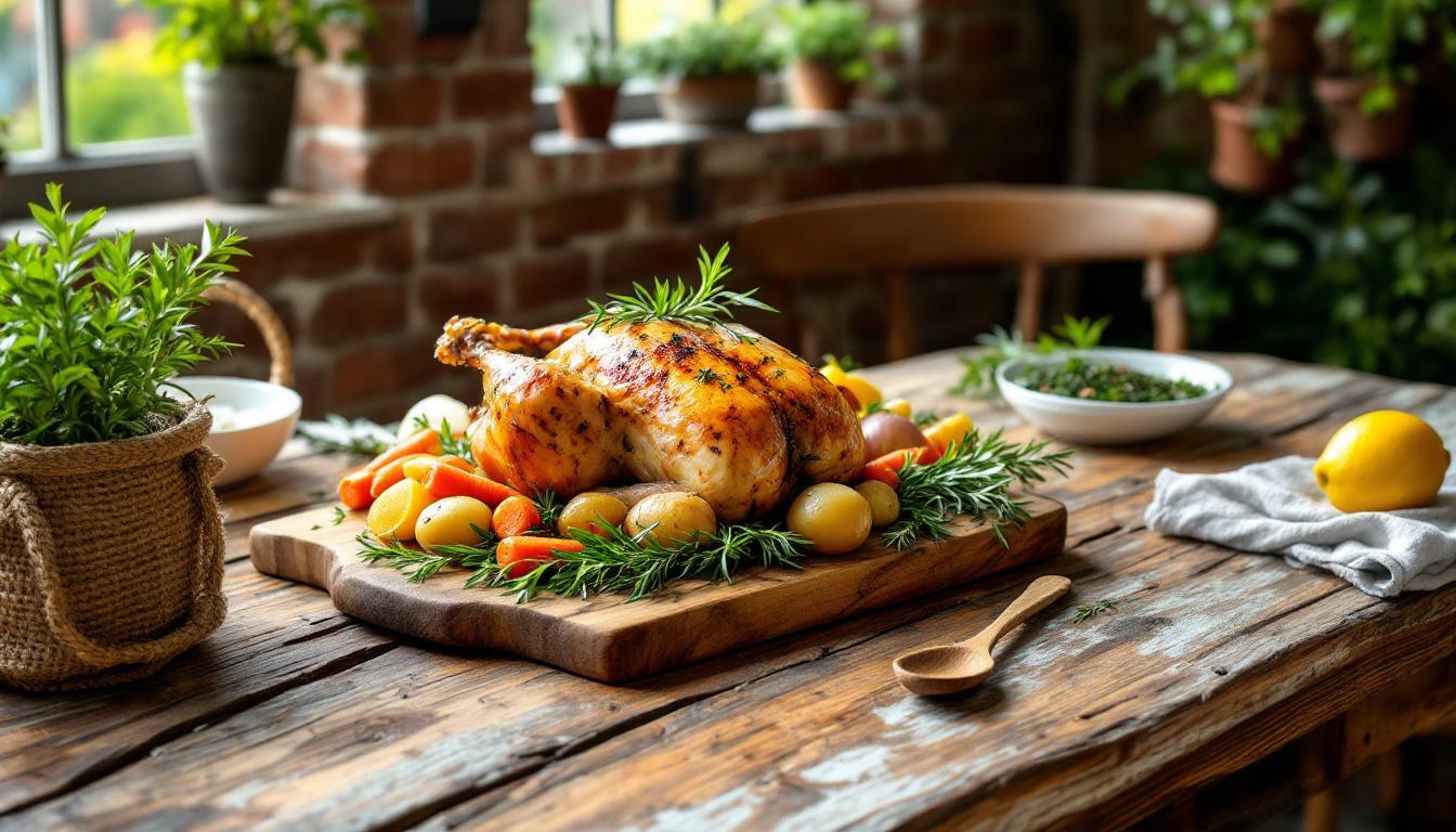 découvrez notre délicieuse recette de poulet au citron, romarin et huile d’olive, spécialement conçue pour éviter les ballonnements et favoriser une digestion légère.