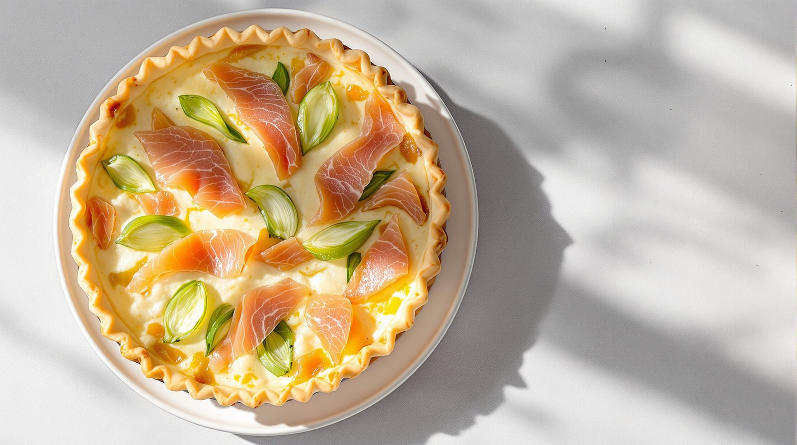 découvrez notre recette facile et savoureuse de quiche sans pâte aux poireaux et saumon fumé, légère et parfaite pour un repas gourmand et rapide.