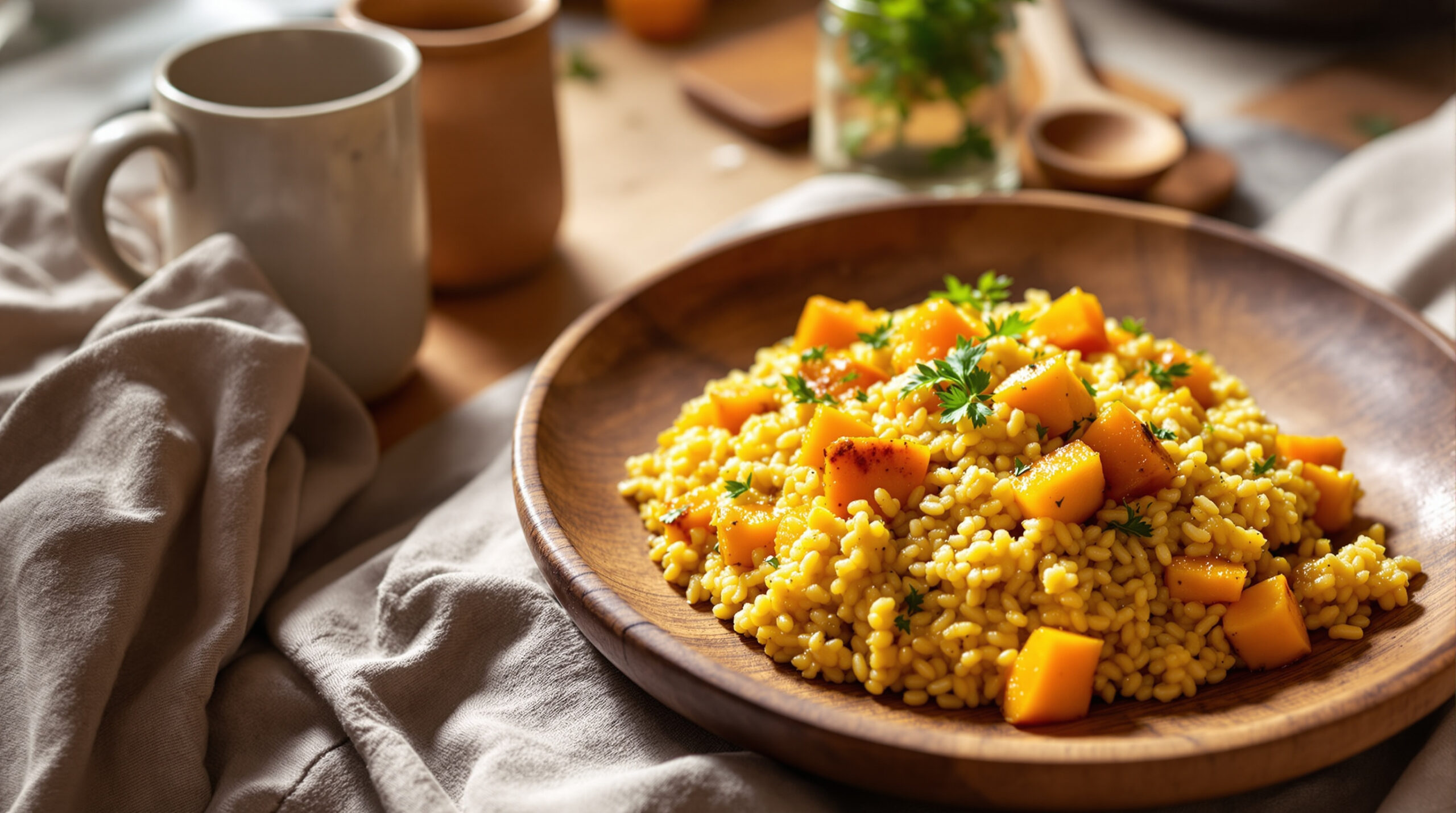 découvrez notre recette savoureuse de risotto de quinoa à la courge butternut, un plat sain et gourmand parfait pour toutes les saisons.