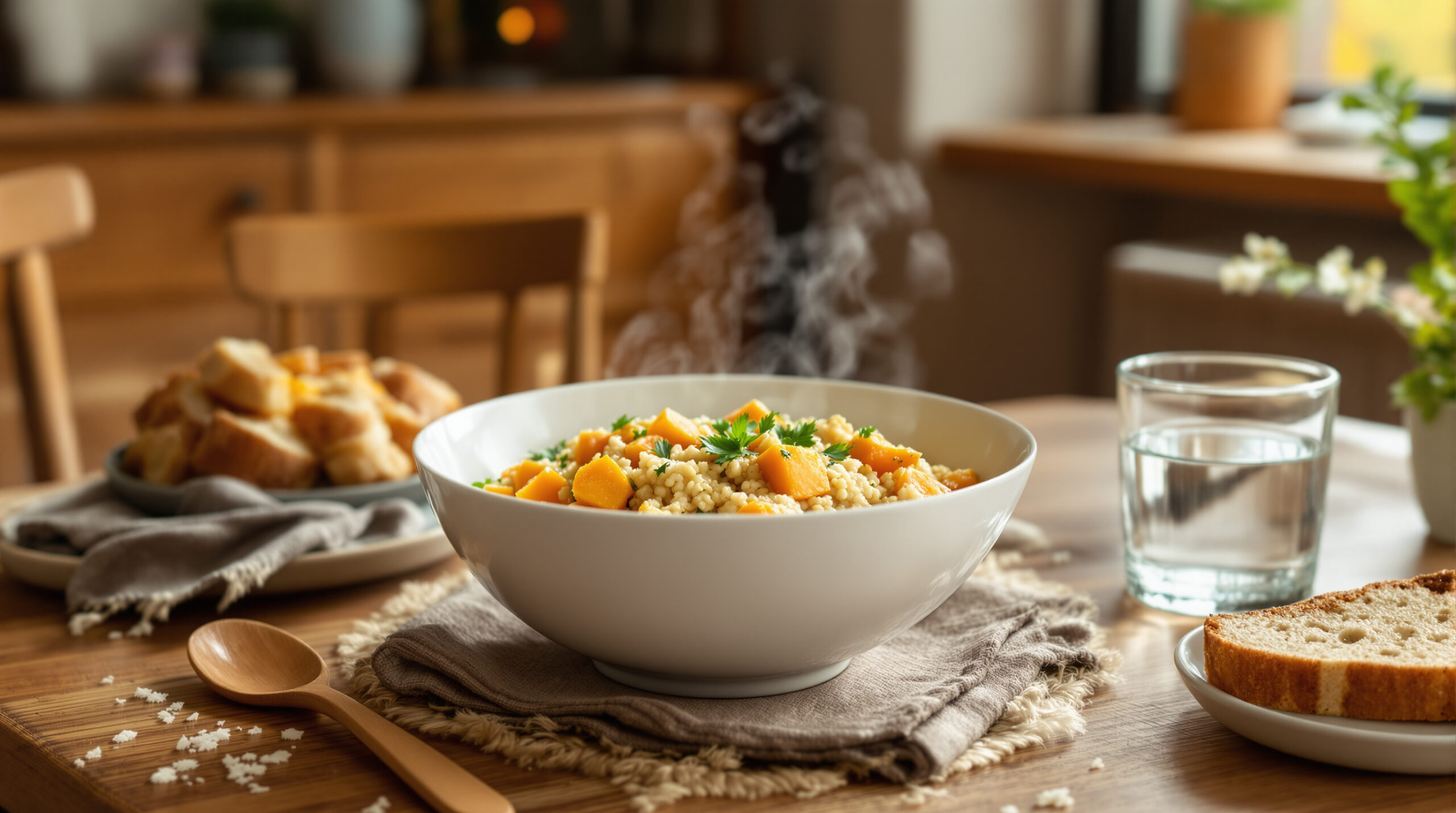 découvrez notre recette savoureuse de risotto de quinoa à la courge butternut, une alternative saine et gourmande pour un repas équilibré et réconfortant.